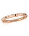 【送料無料】 ロバートコイン レディース ブレスレット・バングル・アンクレット アクセサリー 18K Rose Gold Venetian Princess White & Black Diamond Flower Bangle Bracelet Rose Gold