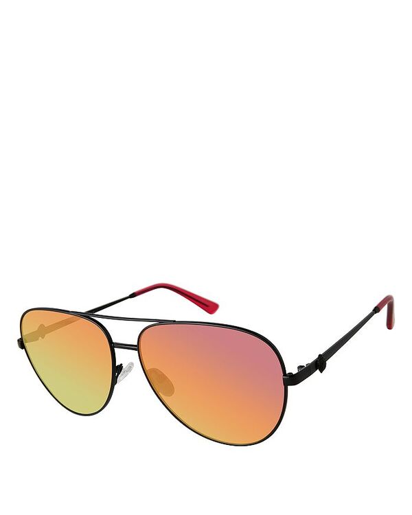 【送料無料】 カートジェイガーロンドン レディース サングラス・アイウェア アクセサリー Aviator Sunglasses 62mm Black/Multi Mirrored Gradient