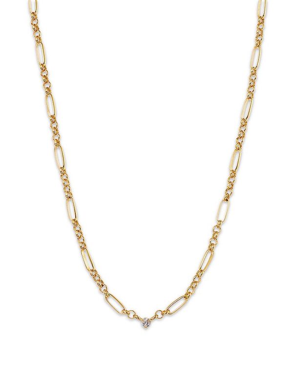 【送料無料】 ゾイチッコ レディース ネックレス チョーカー ペンダントトップ アクセサリー 14K Yellow Gold Floating Diamonds Diamond Solitaire Mixed Link Pendant Necklace 16-18 Gold