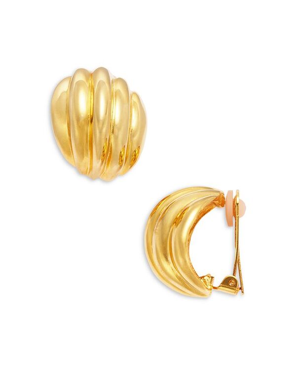 【送料無料】 ケネスジェイレーン レディース ピアス・イヤリング アクセサリー Domed Ribbed Clip On Earrings Gold