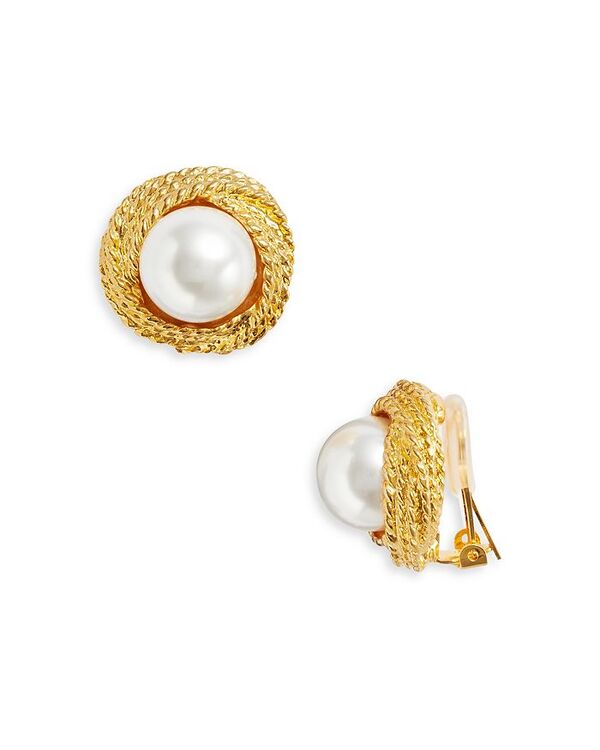 【送料無料】 ケネスジェイレーン レディース ピアス・イヤリング アクセサリー Imitation Pearl Love Knot Clip On Earrings White/Gold