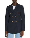 【送料無料】 サンドロ レディース ジャケット・ブルゾン ブレザー アウター Sienne Double Breasted Blazer Navy Blue