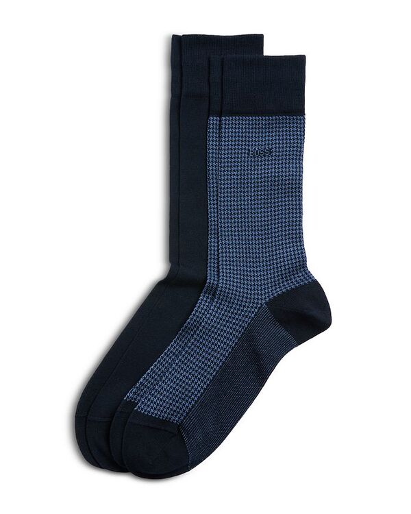 TOOT 【送料無料】 ボス メンズ 靴下 アンダーウェア Houndstooth Crew Socks - 2 pk. Dark Blue