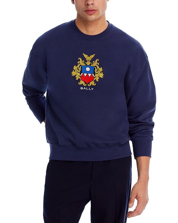 【送料無料】 バリー メンズ ニット・セーター アウター Long Sleeve Crewneck Emblem Sweater Marine 50