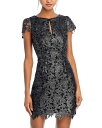 yz ~[ fB[X s[X gbvX Shayna Foiled Lace Mini Dress Black