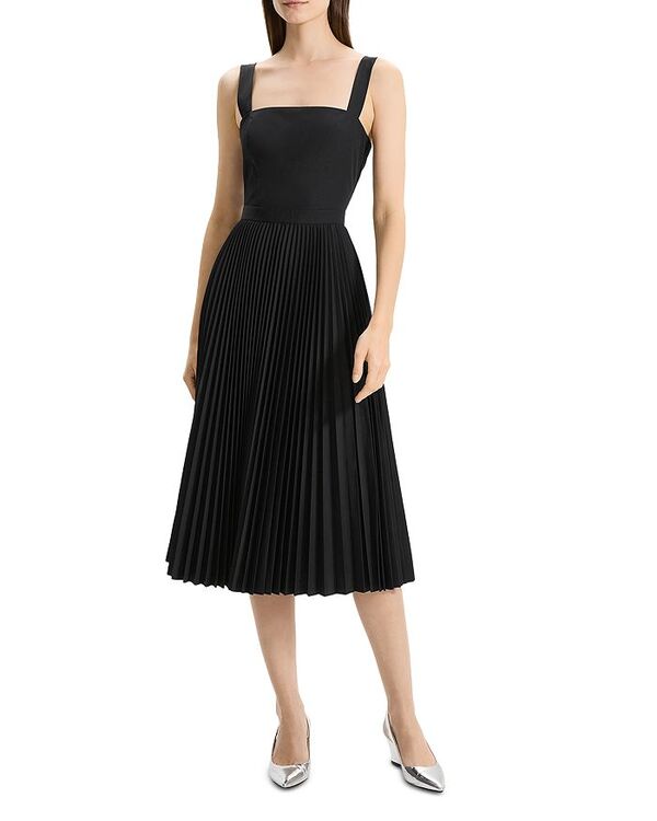 セオリー 【送料無料】 セオリー レディース ワンピース トップス Square Neck Midi Dress Black