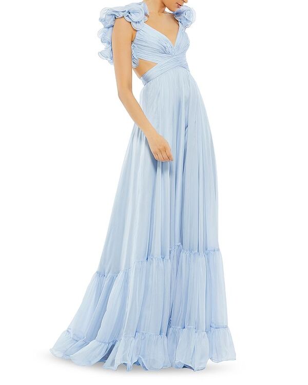 【送料無料】 マックダガル レディース ナイトウェア アンダーウェア Rosette Chiffon Gown Powder Blue