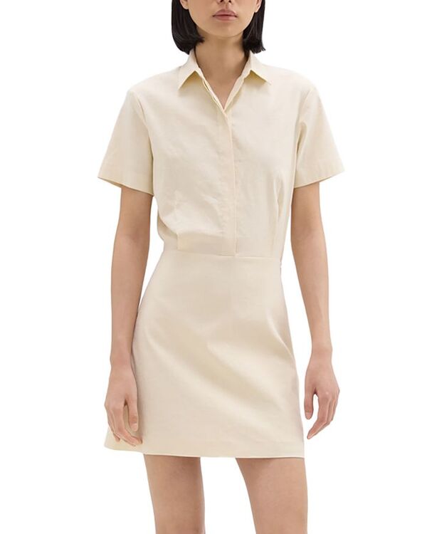 セオリー 【送料無料】 セオリー レディース ワンピース トップス Short Sleeve A Line Shirtdress Light Linen