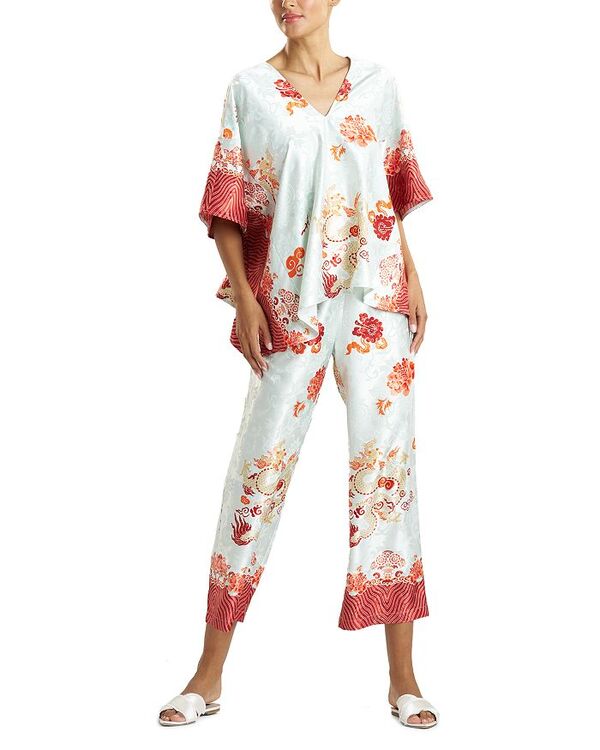 楽天ReVida 楽天市場店【送料無料】 ナトリ レディース ナイトウェア アンダーウェア Imperial Dragon Printed Pajama Set Light Aqua