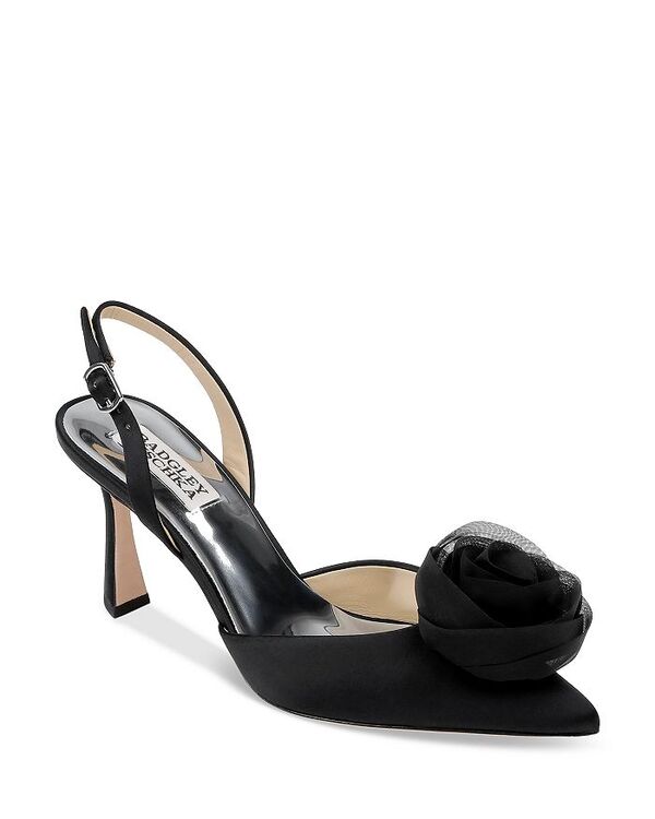 ̵ Хå꡼ߥ奫 ǥ ѥץ 塼 Women's Carlise Pointed Toe Flower Accent High Heel Pumps Black Satin