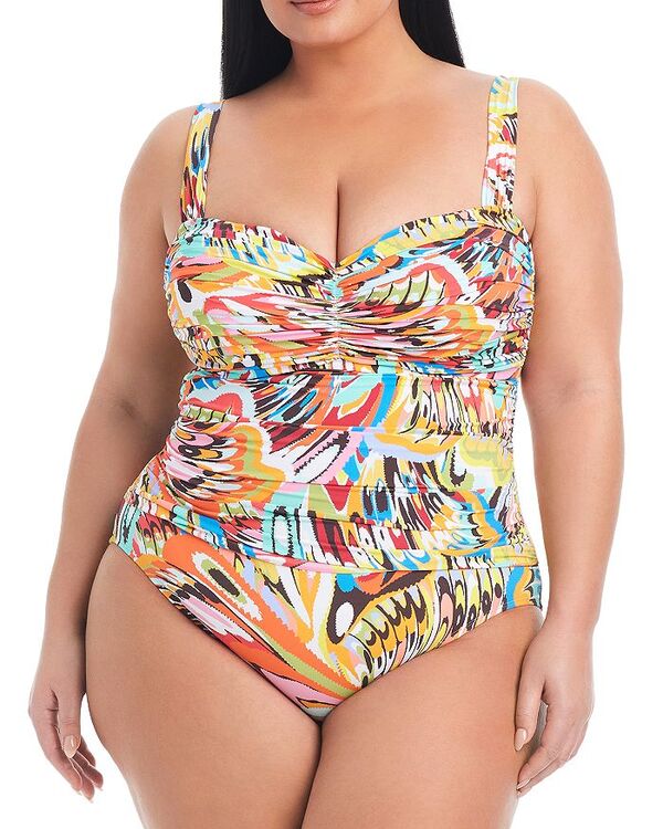 ̵ ֥롼åɥӡƥ ǥ 岼å  Shirred One Piece Swimsuit Multi