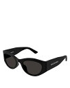 【送料無料】 バレンシアガ レディース サングラス・アイウェア アクセサリー Paper Oval Sunglasses 54mm Black/Gray Sol...