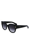 【送料無料】 フェラガモ レディース サングラス・アイウェア アクセサリー Rivet Rounded Cat Eye Sunglasses 51mm Blac...