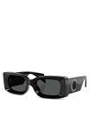 【送料無料】 ヴェルサーチ レディース サングラス・アイウェア アクセサリー Rectangular Sunglasses 52mm Black/Gray So...