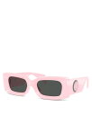 【送料無料】 ヴェルサーチ レディース サングラス・アイウェア アクセサリー Rectangular Sunglasses 52mm Pink/Gray Sol...
