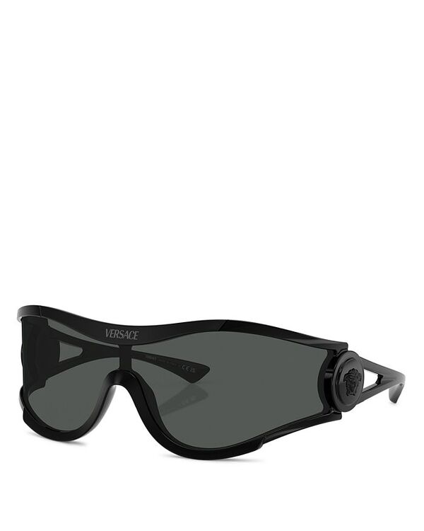 ヴェルサーチ 【送料無料】 ヴェルサーチ レディース サングラス・アイウェア アクセサリー Shield Sunglasses 142mm Black/Gray Solid