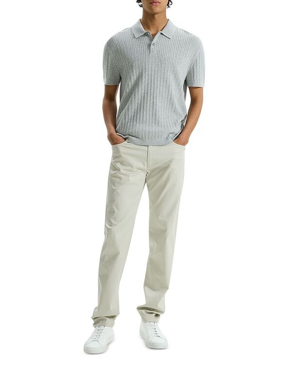 セオリー メンズ トップス ポロシャツ Theory Short Sleeve Cable Polo Light Gray Heather グレー