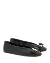 【送料無料】 フェラガモ レディース パンプス シューズ Women's Vanna Leather Hardware Bow Flats Black