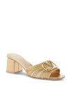 【送料無料】 ヴァレンティノ レディース サンダル シューズ Women's Square Toe Logo High Heel Sandals Gold