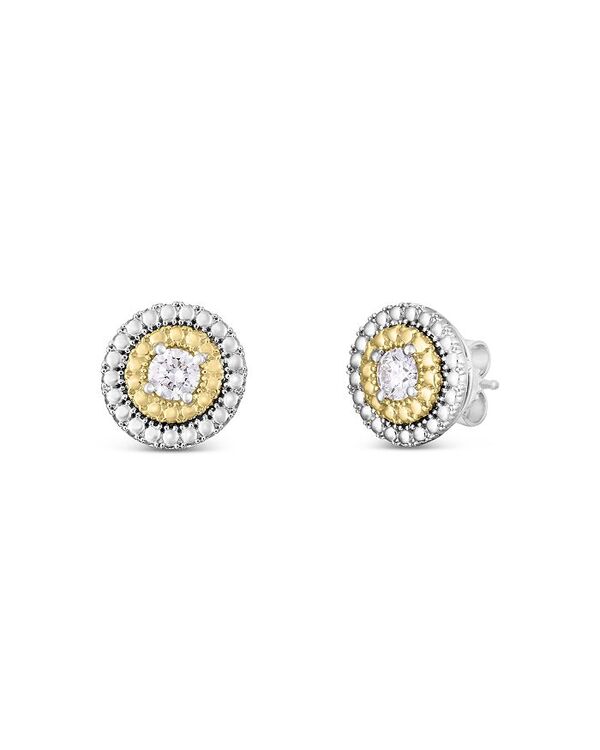 【送料無料】 ロバートコイン レディース ピアス・イヤリング アクセサリー 18K Yellow & White Gold Sienna Diamond Dot Halo Stud Earrings White/Goldのサムネイル