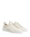 【送料無料】 ゼニア メンズ スニーカー シューズ Deerskin Triple Stitch Sneakers Off White