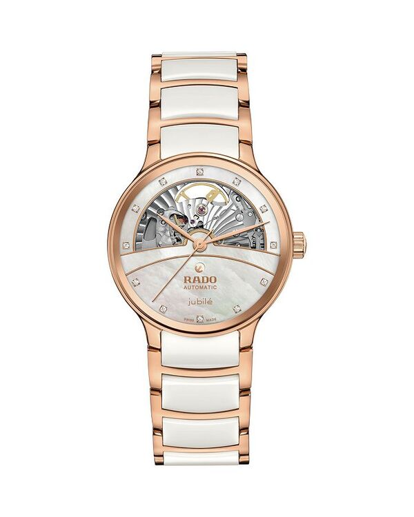 【送料無料】 ラド レディース 腕時計 アクセサリー Centrix Open Heart Automatic Watch 35mm White
