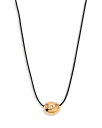【送料無料】 エティカ レディース ネックレス・チョーカー・ペンダントトップ アクセサリー Pave Polished Pebble Leather Pendant Necklace in 18K Gold Plated 16"-17" Black/Gold