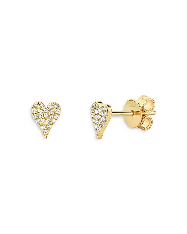 ムーン & メドウ レディース ピアス・イヤリング アクセサリー 14K Yellow Gold Diamond Heart Stud Earrings - 100% Exclusive Gold