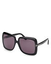 【送料無料】 トム・フォード レディース サングラス・アイウェア アクセサリー Square Sunglasses 59mm Black/Gray Solid
