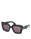 【送料無料】 トム・フォード レディース サングラス・アイウェア アクセサリー Square Sunglasses 50mm Black/Gray Solid