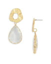 【送料無料】 アクア レディース ピアス・イヤリング アクセサリー Hammered Ring & Crystal Drop Earrings - 100% Exclusive White/Gold