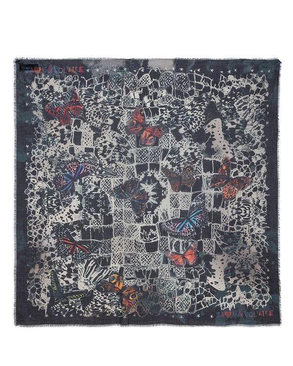 【送料無料】 ザディグ エ ヴォルテール レディース マフラー・ストール・スカーフ アクセサリー Kerry Butterfly Lace Scarf Brand Name Ink