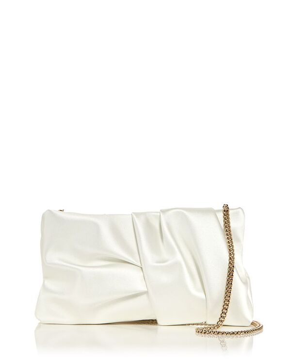 【送料無料】 ジミーチュー レディース クラッチバッグ バッグ Bonny Ruched Satin Clutch Ivoryのサムネイル