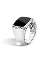 ジョン・ハーディー レディース 指輪 アクセサリー Batu Classic Chain Sterling Silver Signet Ring with Black Jade Black/Silver