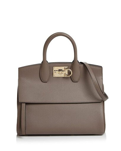 サルヴァトーレ フェラガモ レディース ハンドバッグ バッグ Studio Bag Small Leather Satchel Caraway Seed/Light Gold サルヴァトーレ フェラガモ レディース ハンドバッグ バッグ Studio Bag Small Leather Satchel Caraway Seed/Light Gold