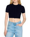 【送料無料】 サンドロ レディース カーディガン アウター Dony Ribbed Cropped Cardigan Black