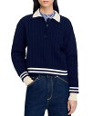 【送料無料】 サンドロ レディース ニット・セーター アウター Fred Cable Knit Sweater Navy Blue