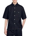 【送料無料】 サンドロ メンズ シャツ トップス Short Sleeve Denim Button Front Shirt Black(4)