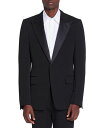 【送料無料】 ランバン メンズ ジャケット・ブルゾン アウター Satin Collar Tuxedo Jacket Black