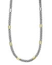 【送料無料】 ラゴス レディース ネックレス・チョーカー・ペンダントトップ アクセサリー 18K Yellow Gold & Sterling Silver High Bar Station Necklace 16