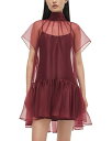 【送料無料】 シムカイ レディース ワンピース トップス Beaux Tiered Mini Dress Oxblood