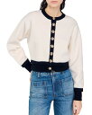 【送料無料】 サンドロ レディース カーディガン アウター Monaco Cropped Cardigan Ecru/Black