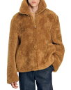 【送料無料】 サンドロ メンズ ジャケット・ブルゾン アウター Mouton Shearling Jacket Camel