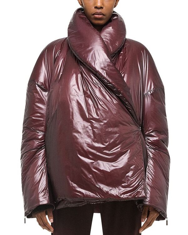 【送料無料】 ヘルムート ラング レディース コート アウター Wrap Puffer Coat Burgundy