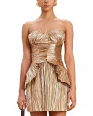 【送料無料】 カルト ガイア レディース ワンピース トップス Charlique Ruffle Mini Dress Gold