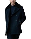 【送料無料】 マッカージュ メンズ コート アウター Wool Shearling Collar Peacoat Navy