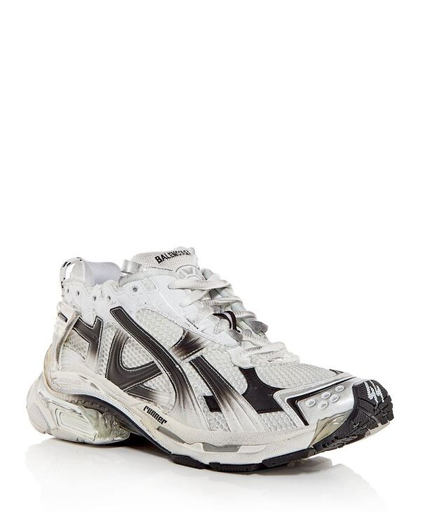 バレンシアガ メンズ シューズ スニーカー Balenciaga Men's Runner Low Top Sneakers White/Burgundy ホワ...