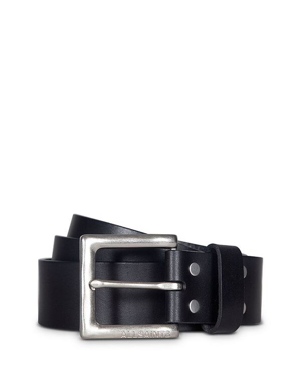 【送料無料】 オールセインツ メンズ ベルト アクセサリー Men's Leather Belt Black