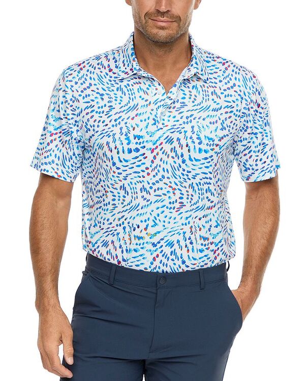 【送料無料】 ロバートグラハム メンズ ポロシャツ トップス Color Play Performance Stretch Printed Classic Fit Golf Polo Shirt White