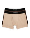 【送料無料】 トム・フォード メンズ ボクサーパンツ アンダーウェア Cotton Blend Boxer Briefs Set of 2 Nude/Brown